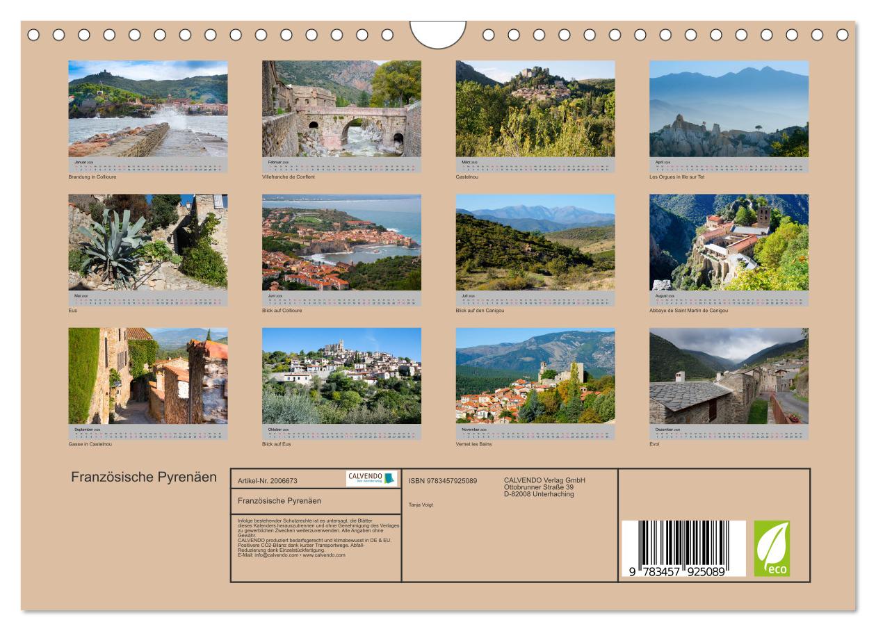 Beispielinhalt (Bild) Französische Pyrenäen (Wandkalender 2026 DIN A4 quer), CALVENDO Monatskalender