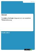 Vorderes Coverbild Sozialpsychologie. Argumente zur sozialen Wahrnehmung