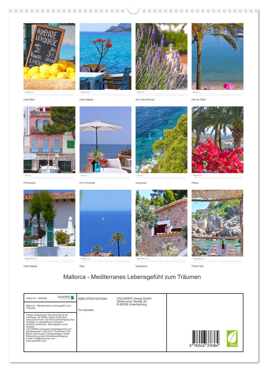 Beispielinhalt (Bild) Mallorca - Mediterranes Lebensgefühl zum Träumen (hochwertiger Premium Wandkalender 2026 DIN A2 hoch), Kunstdruck in Hochglanz