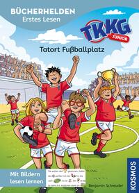 Vorderes Coverbild TKKG Junior, Bücherhelden Vorschule, Tatort Fußballplatz