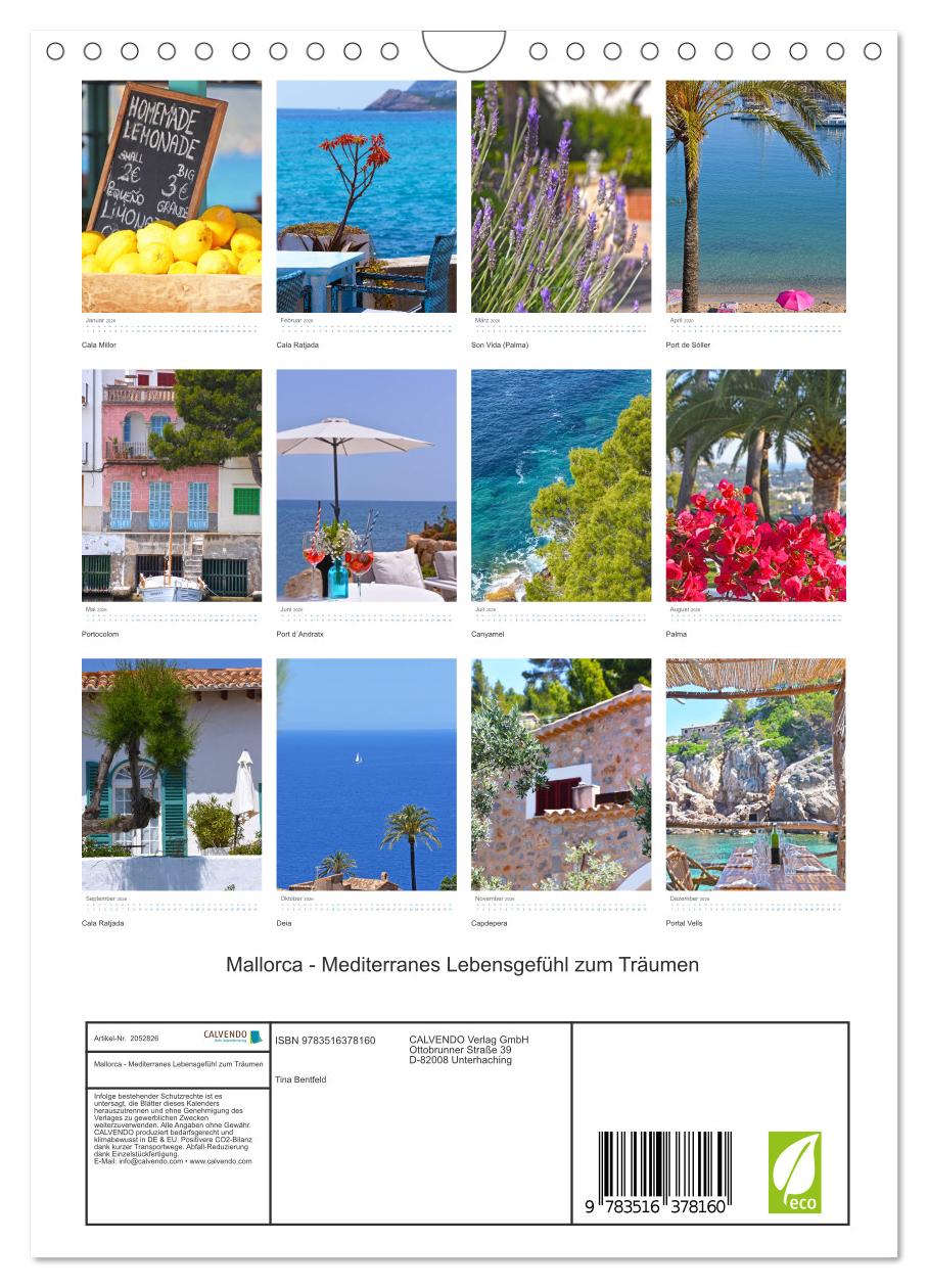 Beispielinhalt (Bild) Mallorca - Mediterranes Lebensgefühl zum Träumen (Wandkalender 2026 DIN A4 hoch), CALVENDO Monatskalender