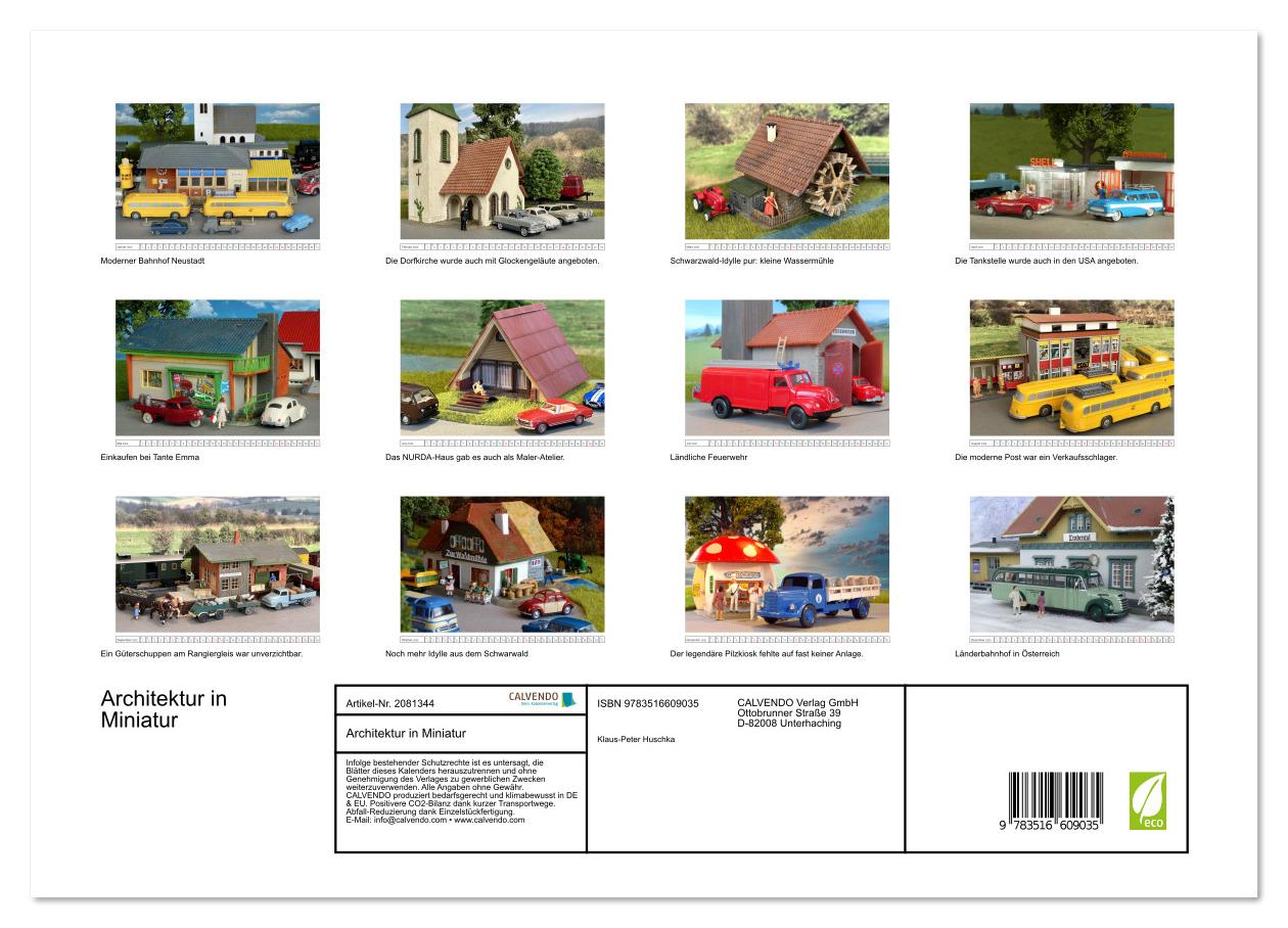 Beispielinhalt (Bild) Architektur in Miniatur (hochwertiger Premium Wandkalender 2026 DIN A2 quer), Kunstdruck in Hochglanz