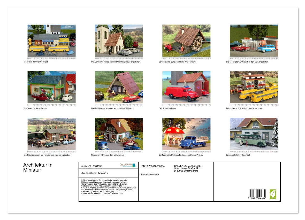 Beispielinhalt (Bild) Architektur in Miniatur (Wandkalender 2026 DIN A2 quer), CALVENDO Monatskalender
