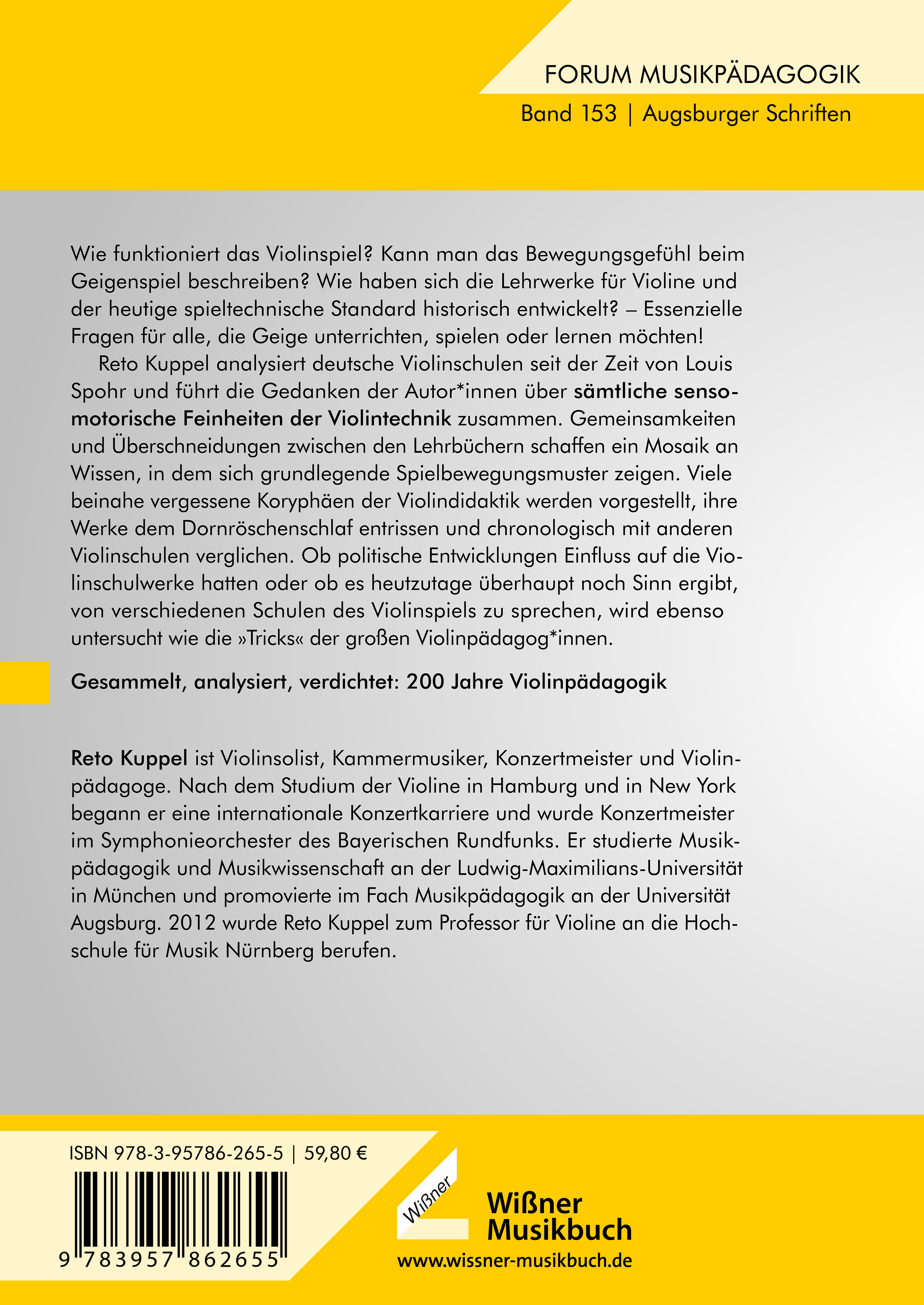 Rückseitencover Violintechnik in Deutschland